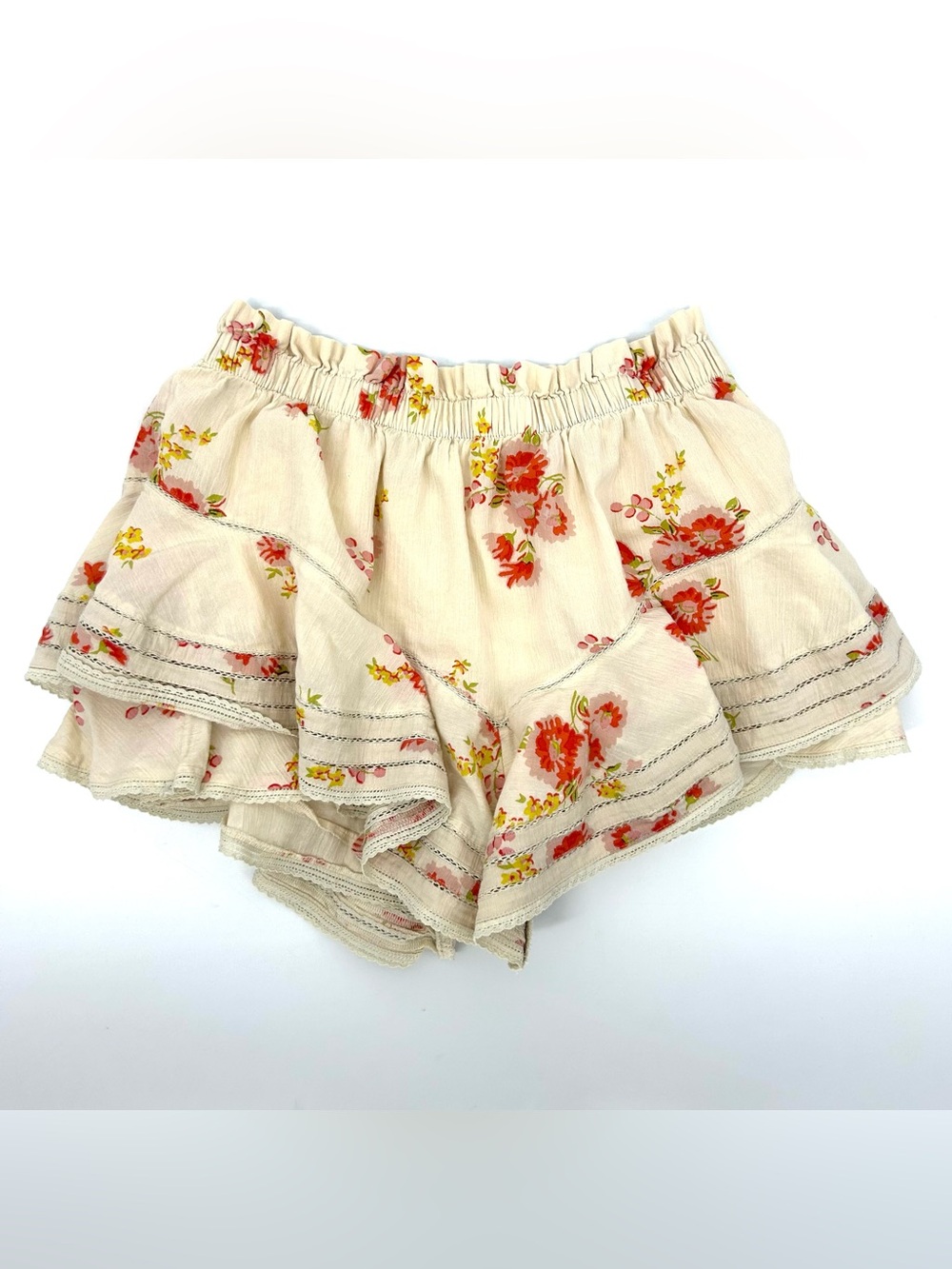Aerie Rock 'N Ruffle Skort Cream Floral